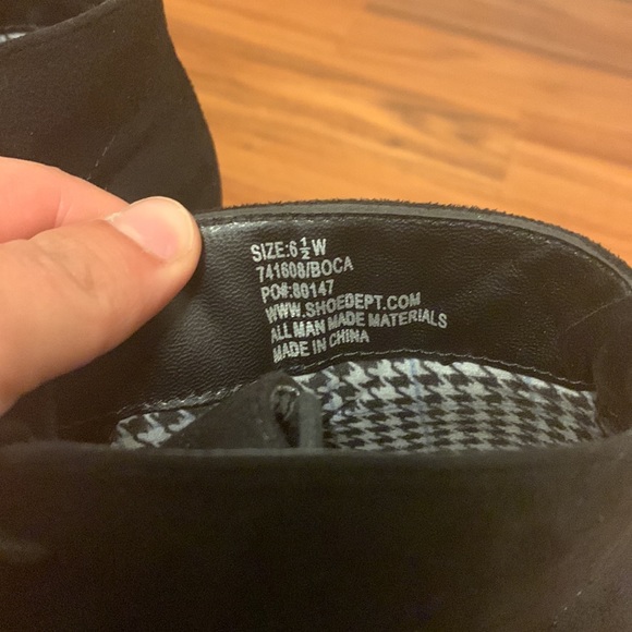 Marbella wedge heeled booties black womens size 6 1/2 - Picture 2 of 5